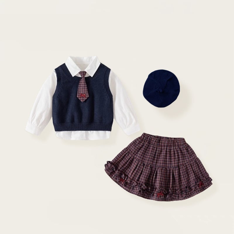 2582 - Set 5ct FanXiaoke kèm mũ cho bé gái size 80-120