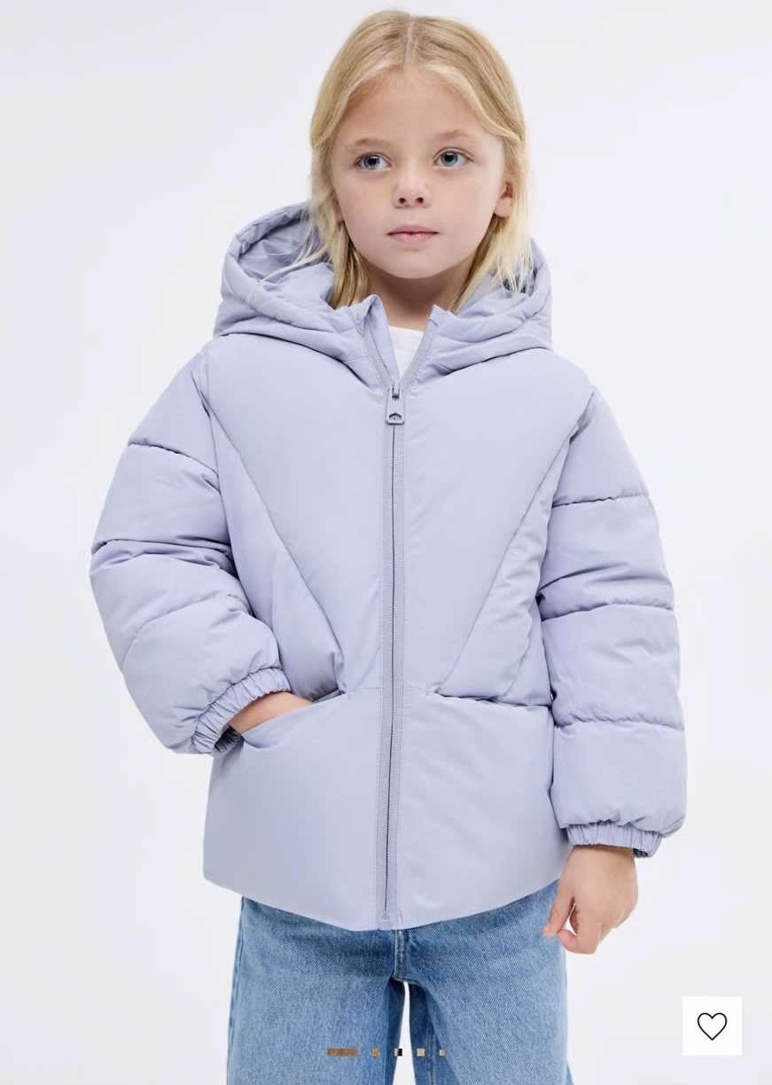 Áo khoác phao MNG 2 màu hồng/xanh tím cho bé size 1-6y