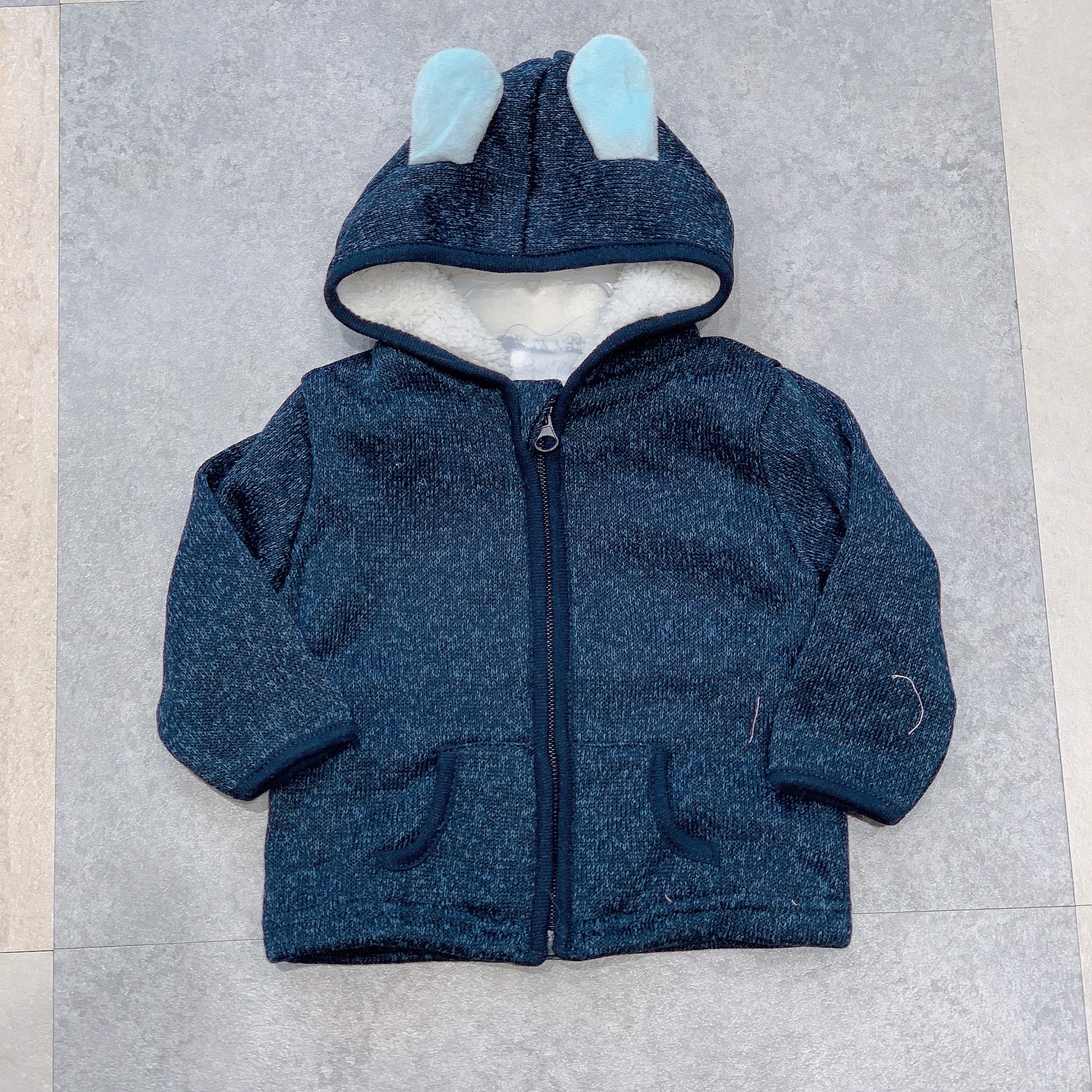 Áo khoác nỉ bông Rene Rofe mũ lót lông cừu sơ sinh