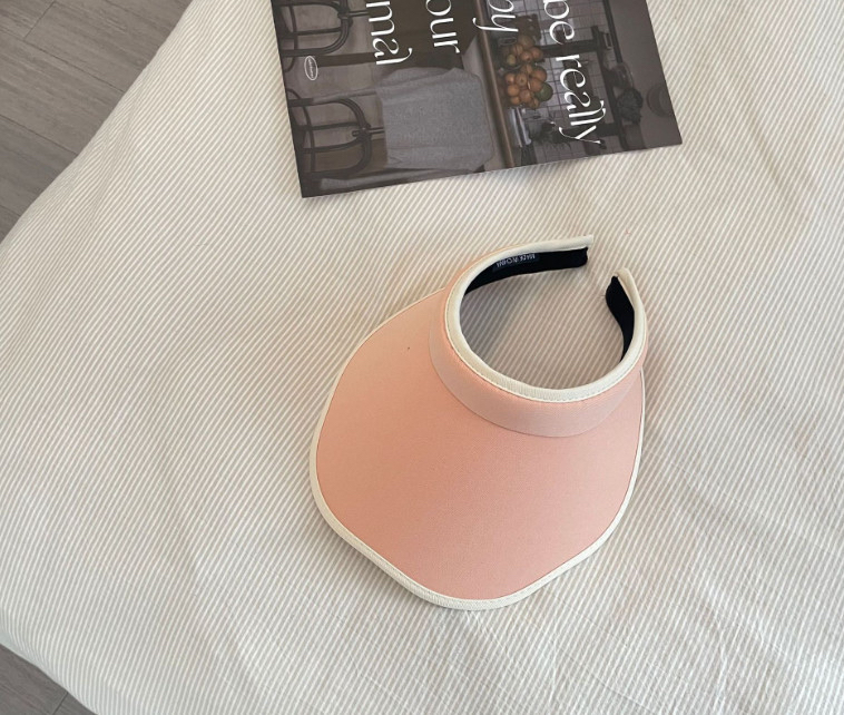 Mũ đi biển trơn màu vành lượn sóng BG