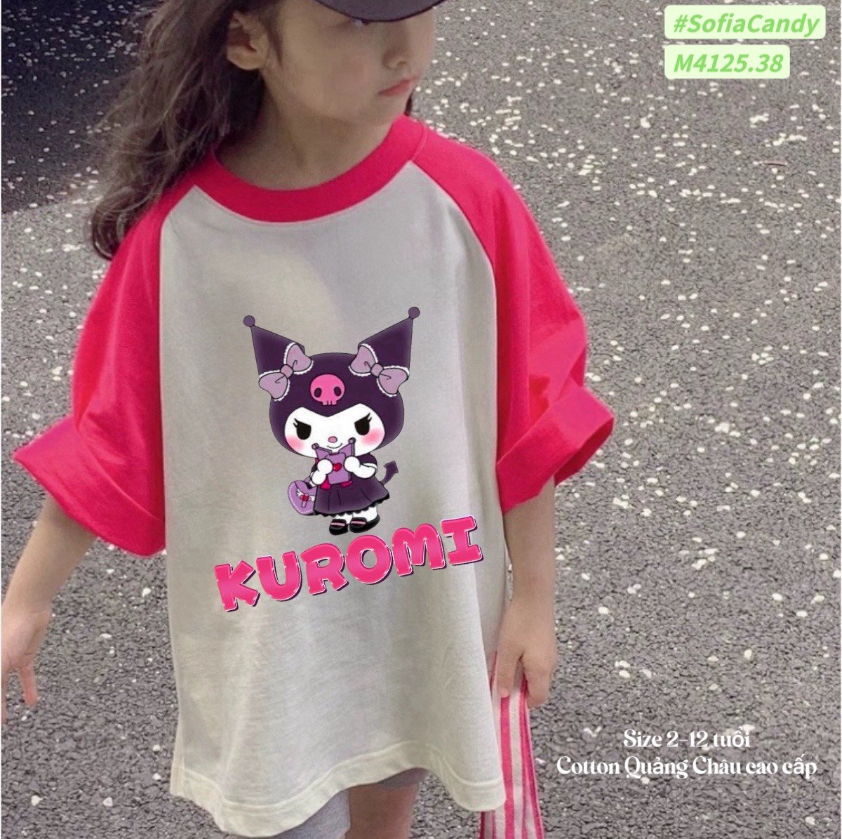 M4125.38 - Set bộ Mia Kids Kuromi áo hồng phối quần legging xám size 2-12y