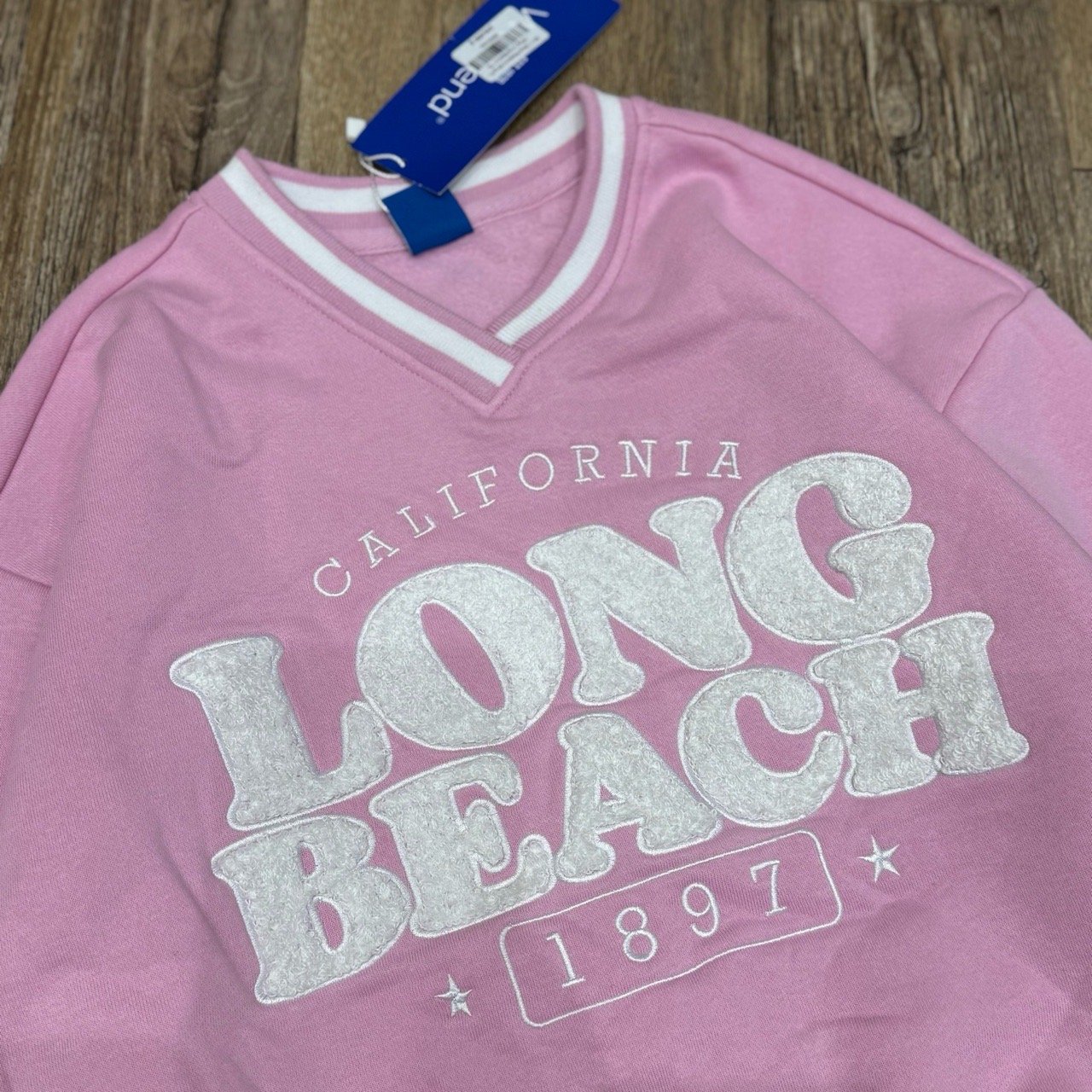 Bộ nỉ bông Weekend dòng Đại màu hồng Long Beach size 10 - 16y