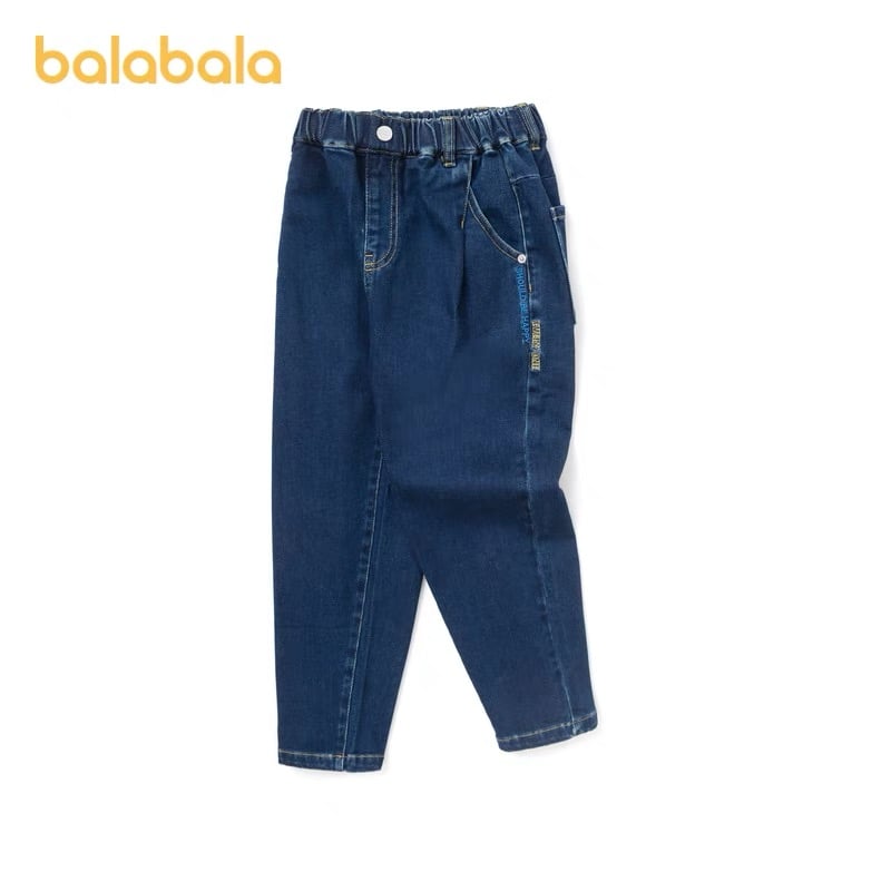 Quần jean baggy Balabala màu xanh đậm size 130 - 175