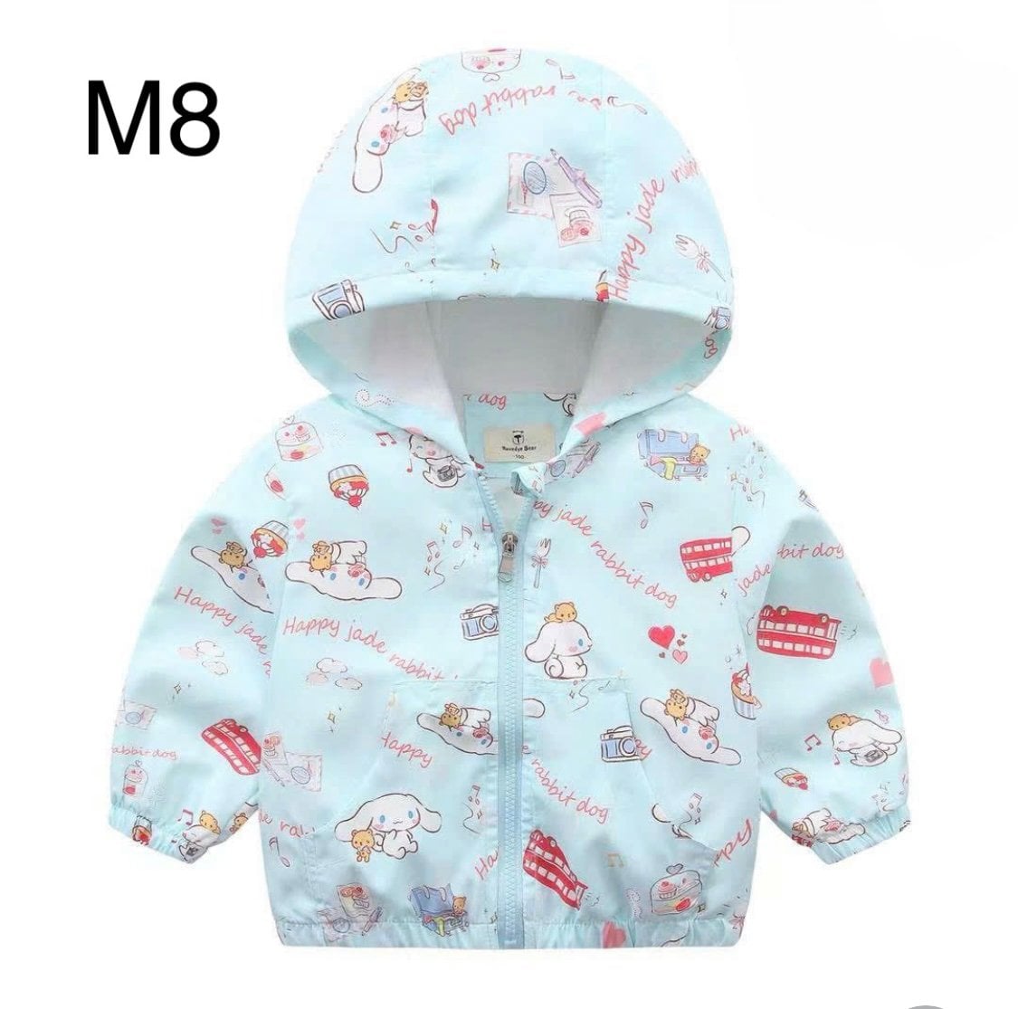 2024 - Áo gió lót cotton Ravedye Bear nhiều hình Bé Gái size 100 - 140