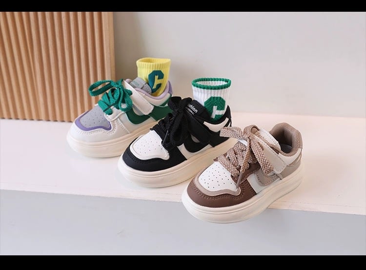 203 - Giày thể thao quai dán giả dây 3 màu size 21-30