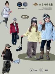 25F022 - Áo khoác gió chống nước 2 lớp AMBB nhiều màu cho bé size 140-160