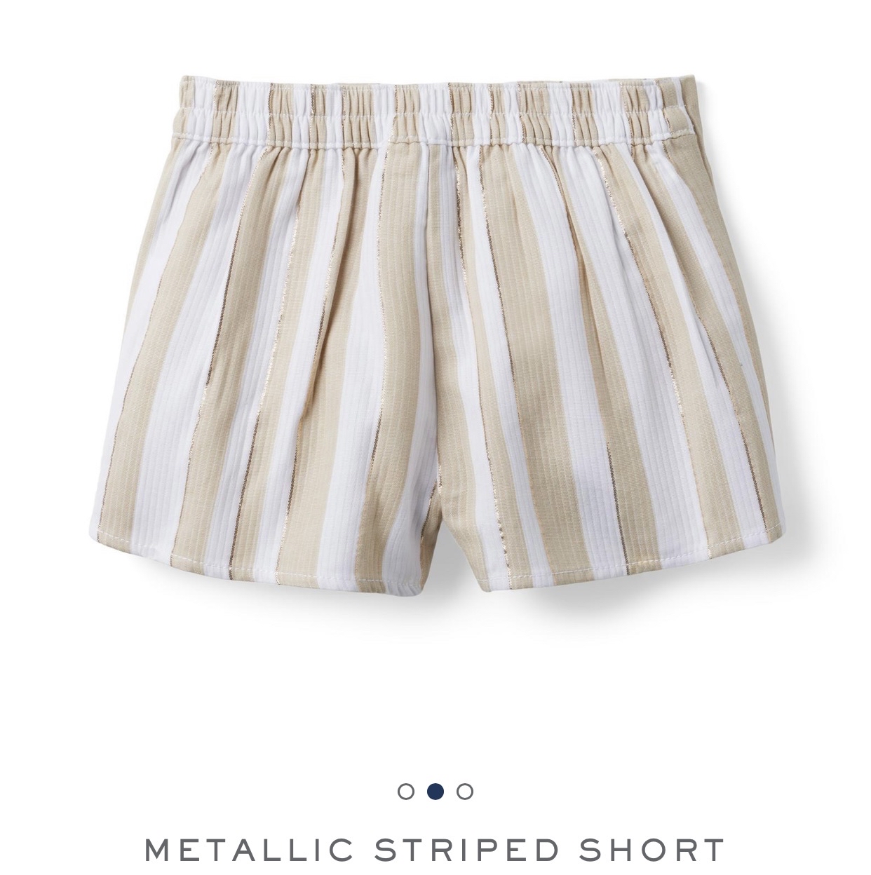 Quần short Janie & Jack sọc trắng be đính nơ BG