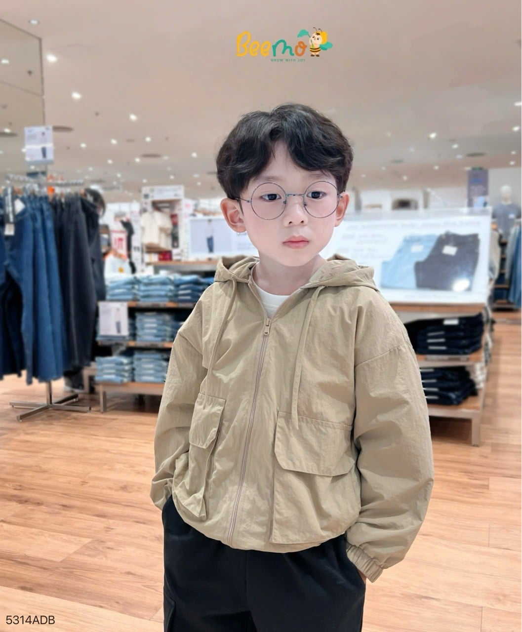 Áo khoác gió Beemo in hình sau lưng cho bé size 1-6y