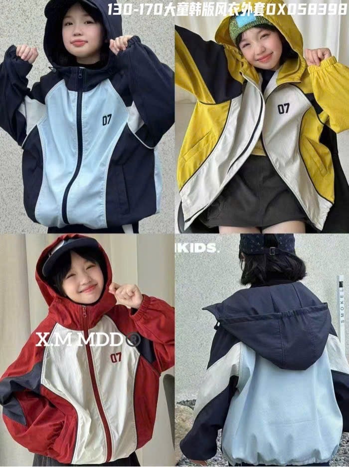 Áo khoác gió QC dòng đại Xdaiyan 3 màu cho bé size 130-170