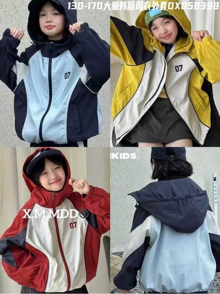 Áo khoác gió QC dòng đại Xdaiyan 3 màu cho bé size 130-170