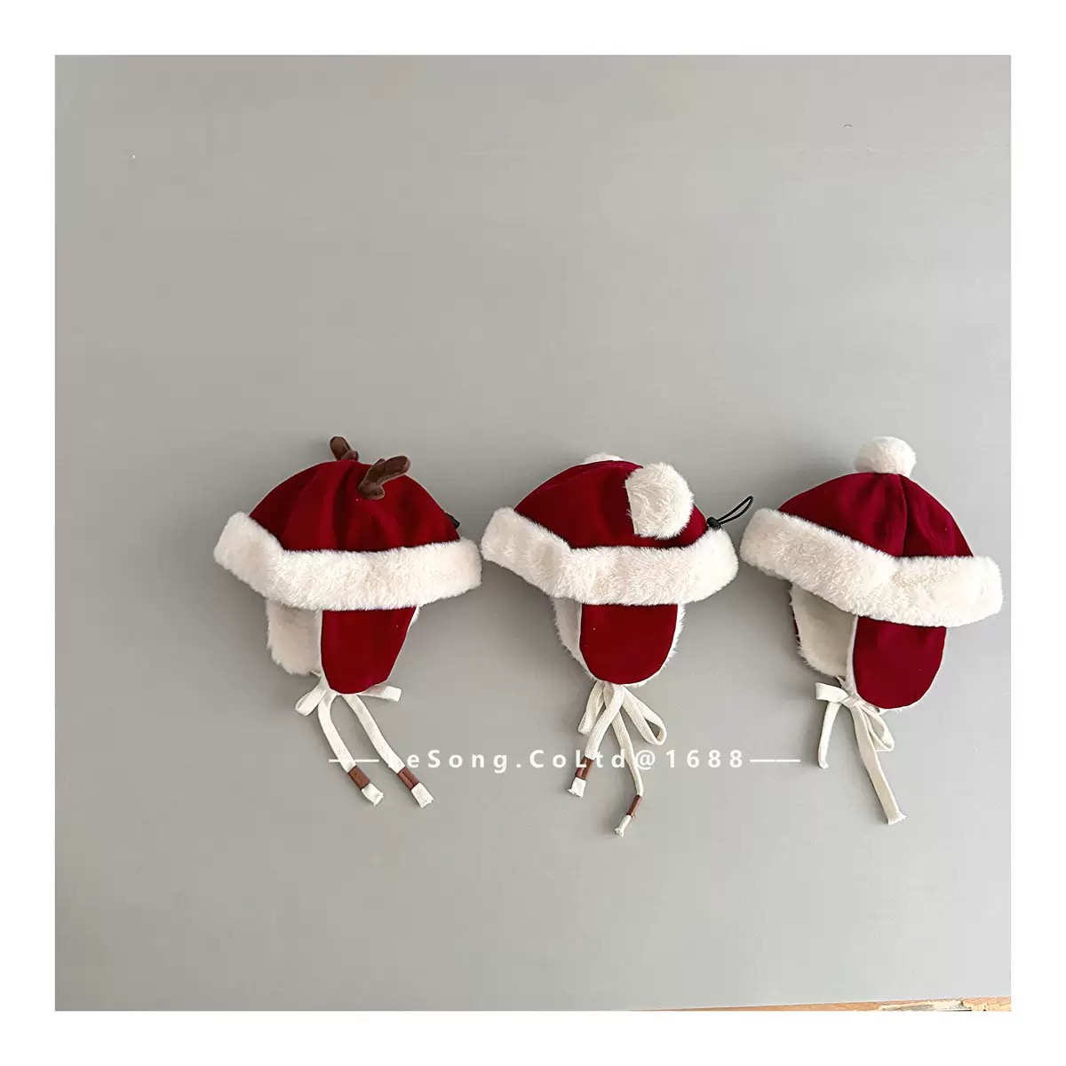 Mũ nhung đỏ noel nhiều mẫu cho bé