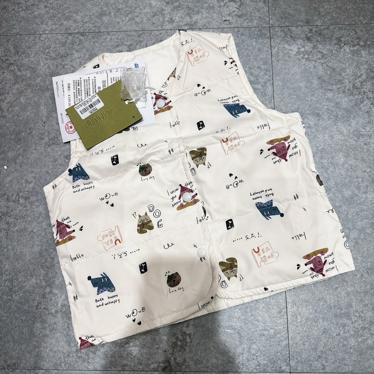 Áo khoác gile lông vũ Liwu Kids siêu nhẹ 2 mặt nhiều mẫu cho bé size 90 - 130