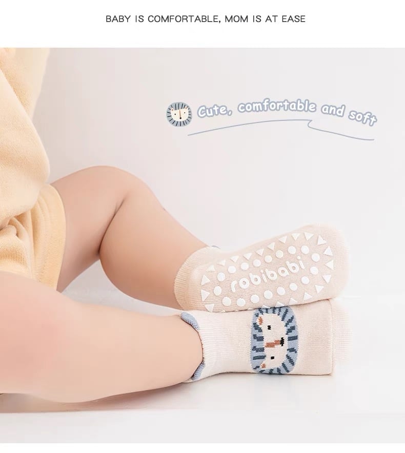 Tất cổ ngắn chống trượt Robibabi 6 màu size 1 - 5y