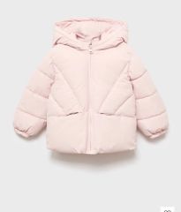 Áo khoác phao MNG 2 màu hồng/xanh tím cho bé size 1-6y