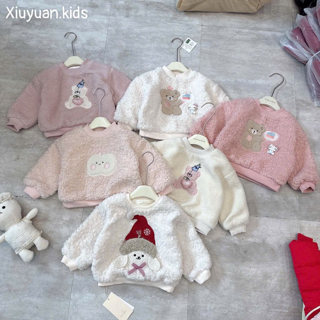 Áo lông cùn lót nỉ đại hàn Roubao nhiều màu cho bé size 90-130