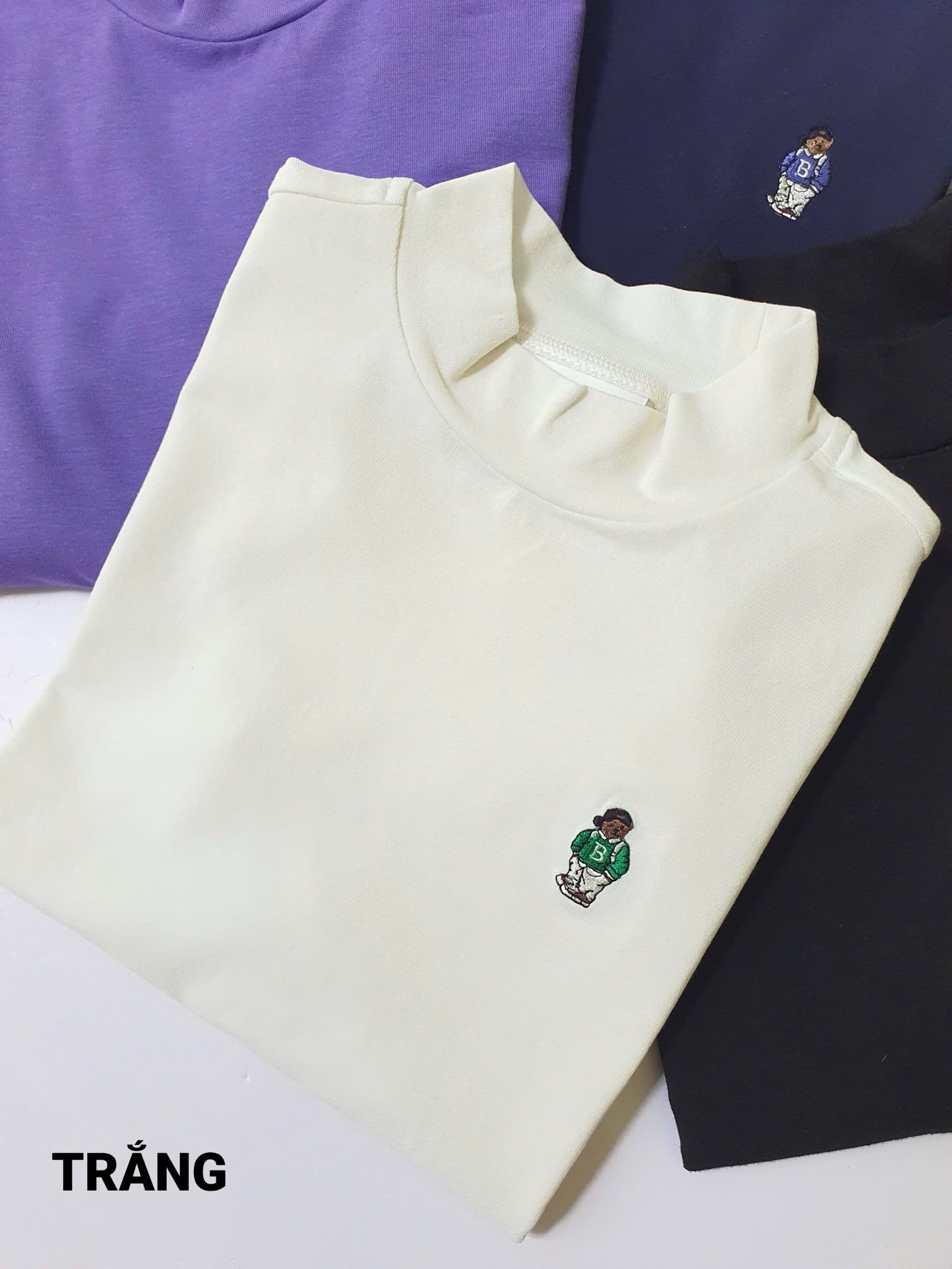 2026 - Áo giữ nhiệt BeeMon thêu gấu ngực 5 màu cho bé size 120 - 160