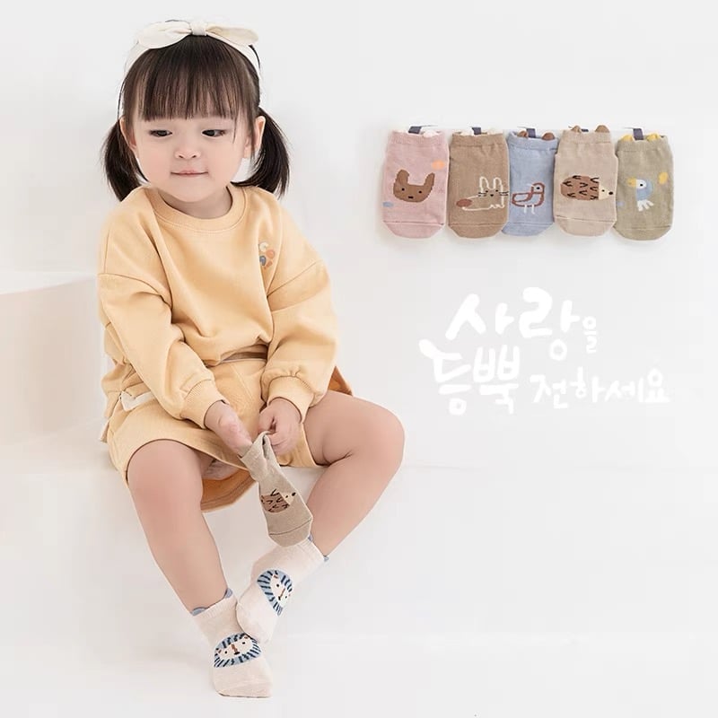 Tất cổ ngắn chống trượt Robibabi 6 màu size 1 - 5y