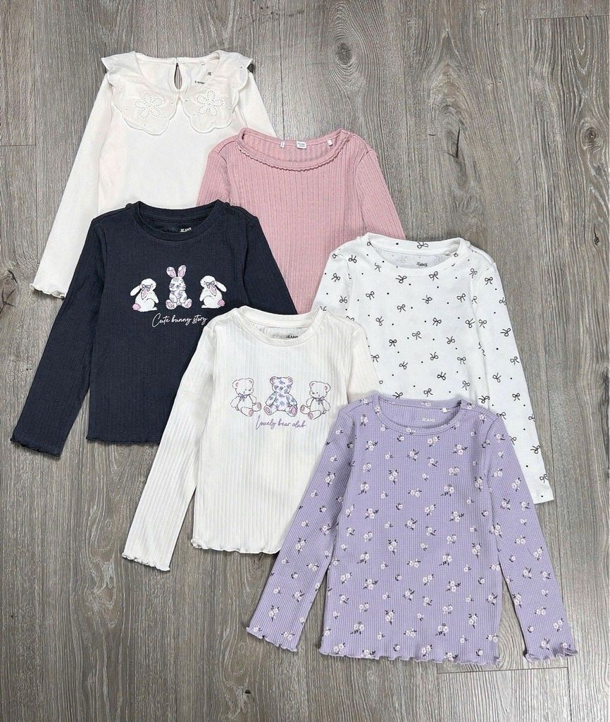 Áo thun tăm GGJJ dư xịn nhiều màu cho bé gái size 2-8y