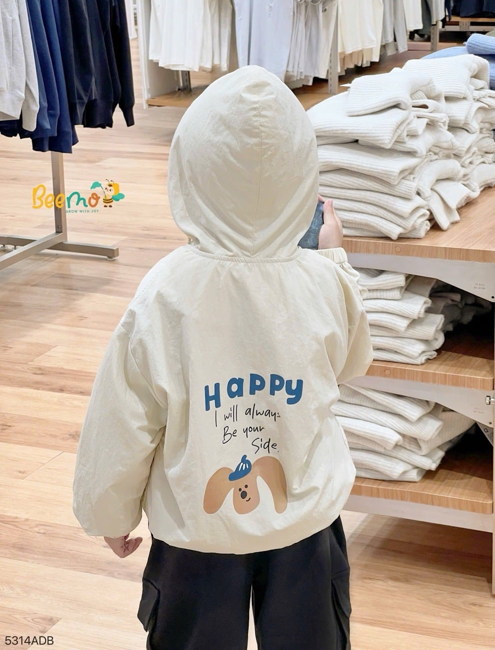 Áo khoác gió Beemo in hình sau lưng cho bé size 1-6y