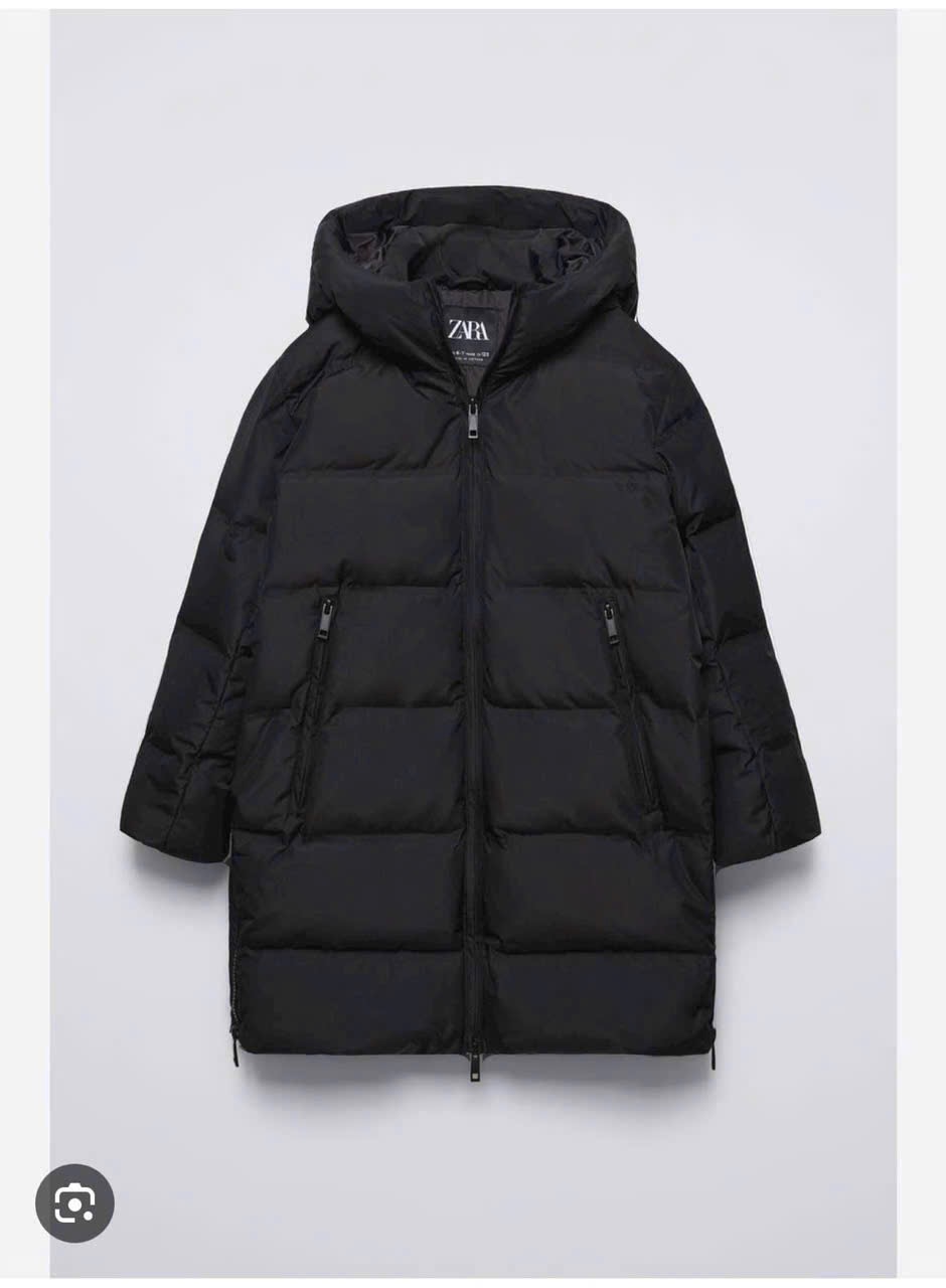 Áo khoác phao ZR dáng dài 2 màu đen/rêu cho bé size 6-14y