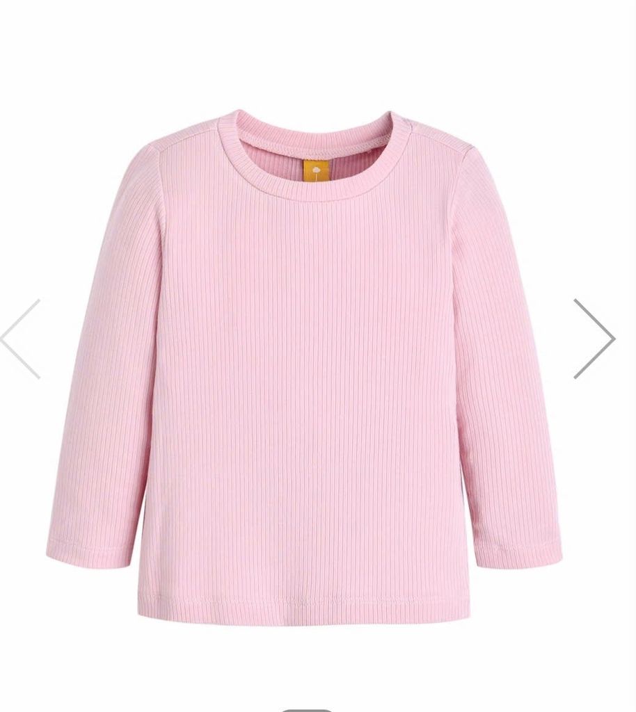 ABG20 - Áo thun tăm vải modal MM trơn màu hồng/trắng cho bé size 90-130