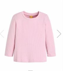 Áo thun tăm vải modal MM xuất Hàn trơn màu hồng/trắng cho bé size 90-130