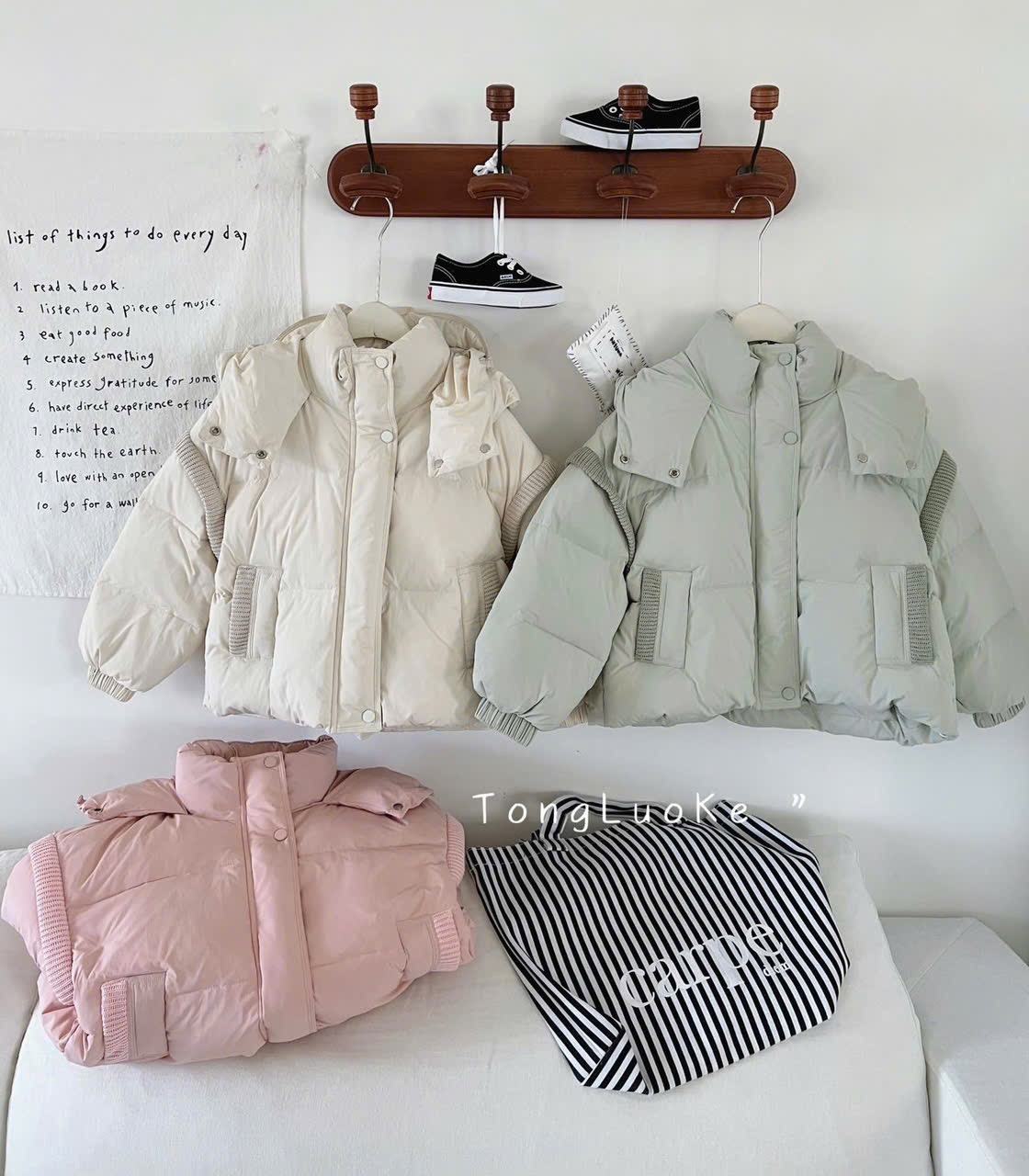 Áo khoác phao lông vũ nhẹ ấm 5 màu cho bé size 110-150