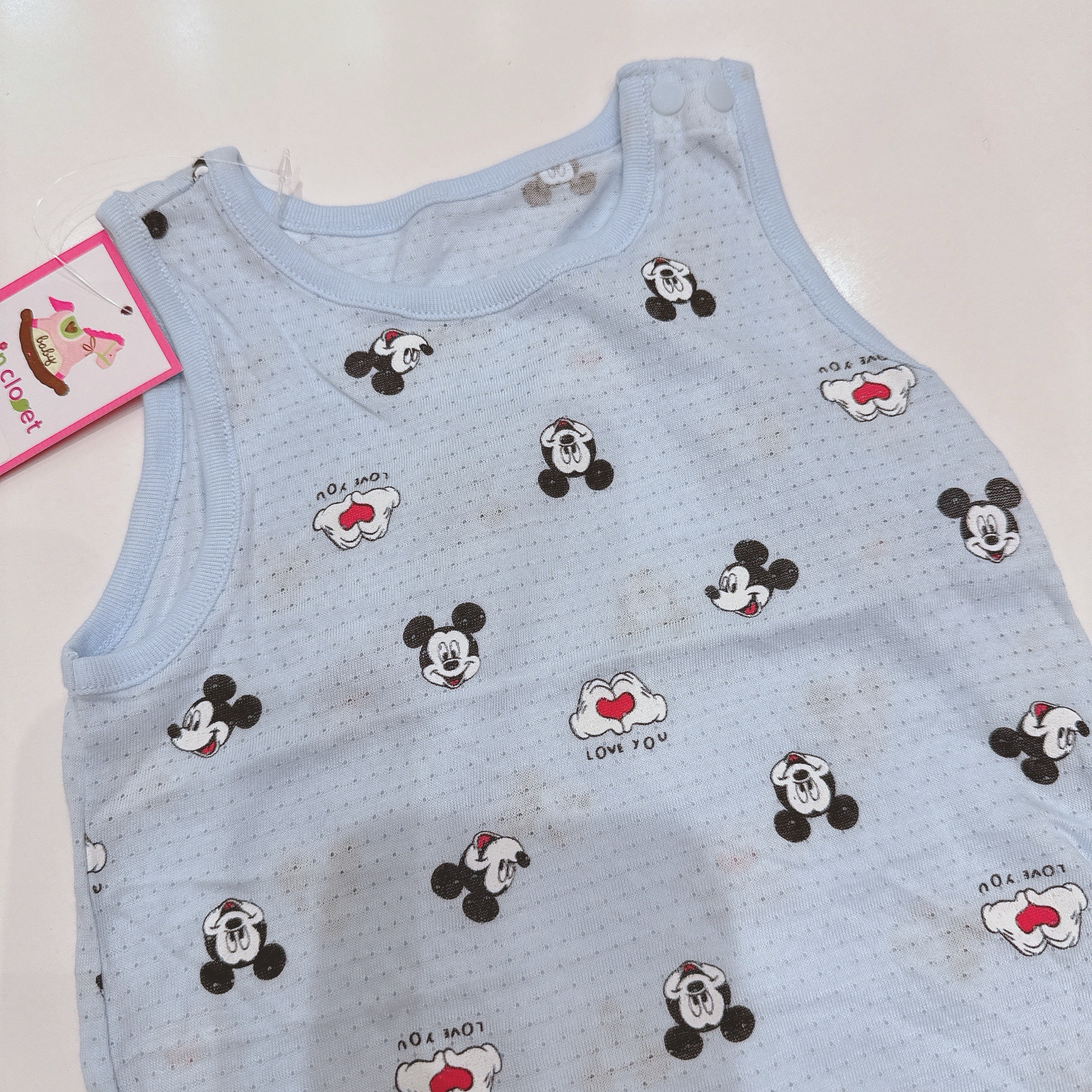 Body chip Agabang màu xanh mickey thông hơi cho bé size 70-90