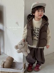 88229 - Set 3ct áo len + quần nhung + gile phao bé trai size 80-120