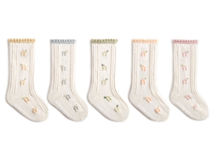 Tất cao tới bắp chân Nemo baby màu kem 5 màu hoa cổ bèo