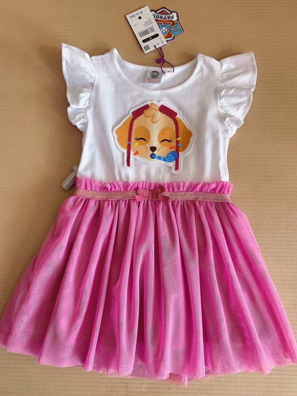 Váy Disney cotton lật hình phối chân voan nhiều màu size 2 - 8y