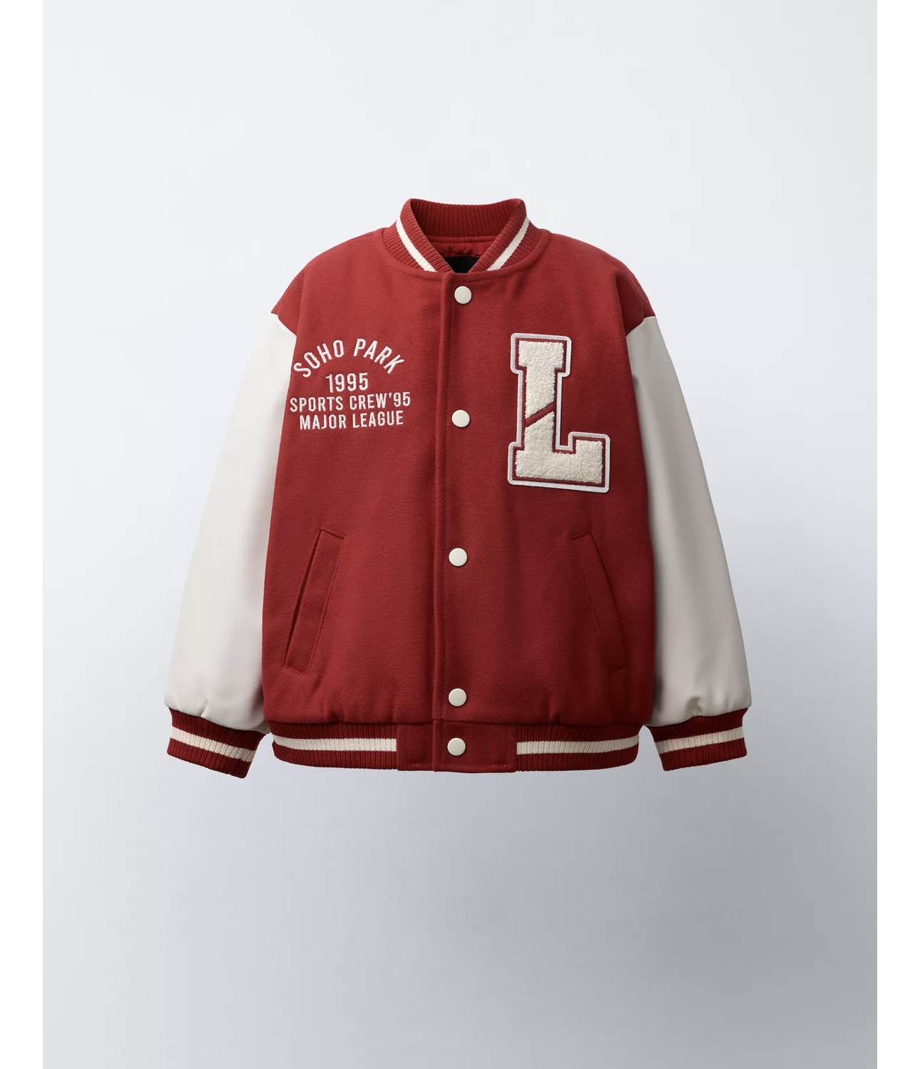 AK02 - Áo khoác bomber màu đỏ chữ L bé trai size 1-6y