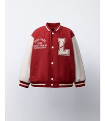 AK02 - Áo khoác bomber màu đỏ chữ L bé trai size 1-6y