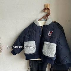 M5723 - Áo khoác phao chần bông màu navy cho bé size 90-130