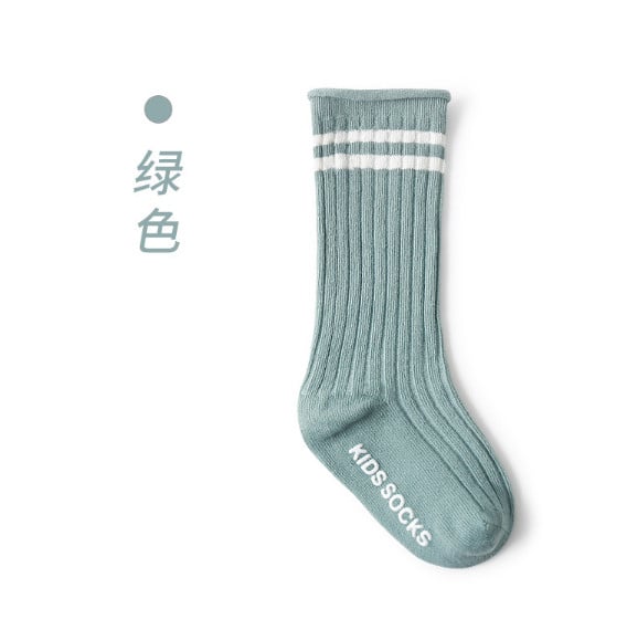 Tất len cao tới gối Mumudora kẻ viền 7 màu