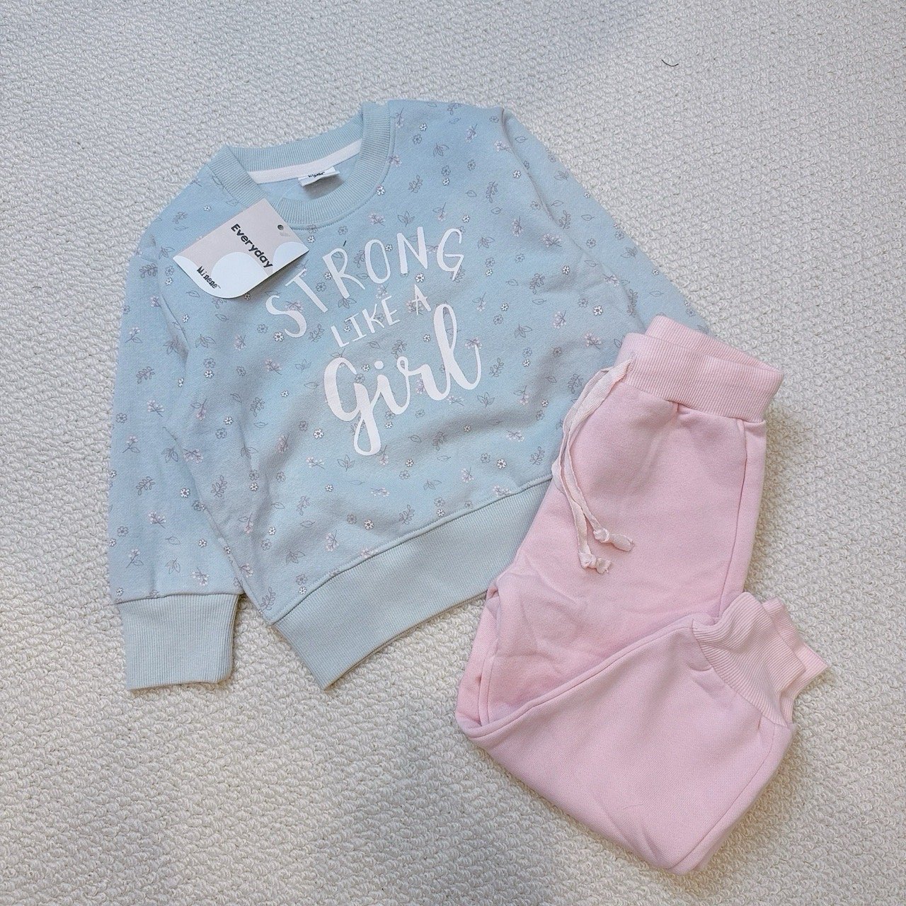 BBG21 - Bộ nỉ bông Minene nhiều màu cho bé size 2-6y