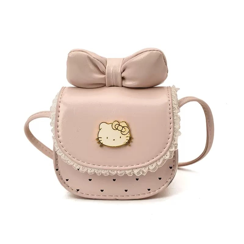 Túi đeo chéo Hello kitty viền ren nhiều màu cho bé