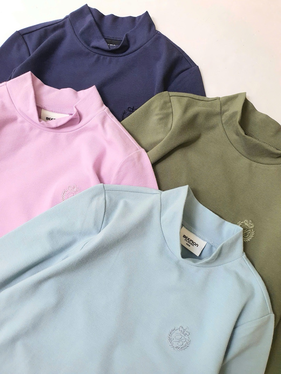 BM2510TS08 - Áo cổ 3p Beemon cotton hàn thêu B nhiều màu cho bé size 120-160