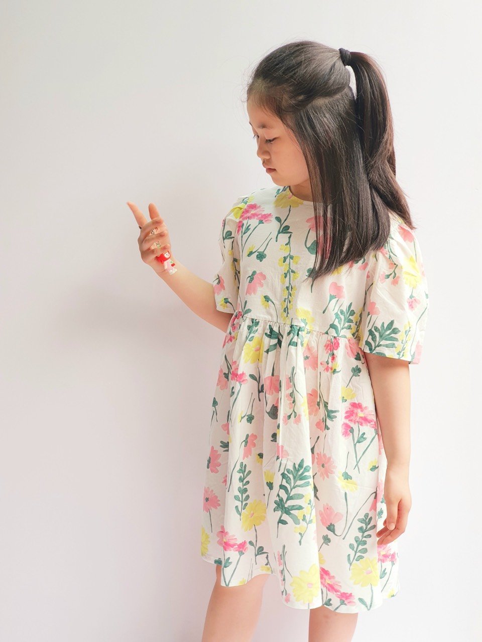 V00019 - Váy thô nhún eo 3 màu hoa size 110 - 150