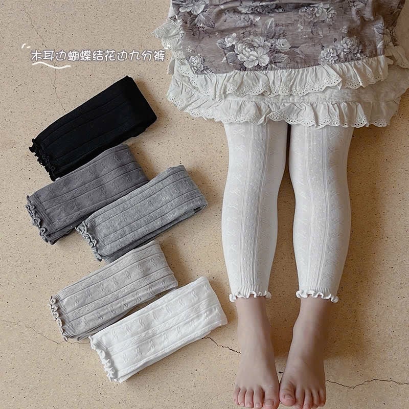 Quần len không bàn dệt hình nơ nhiều màu bé gái size 90-140