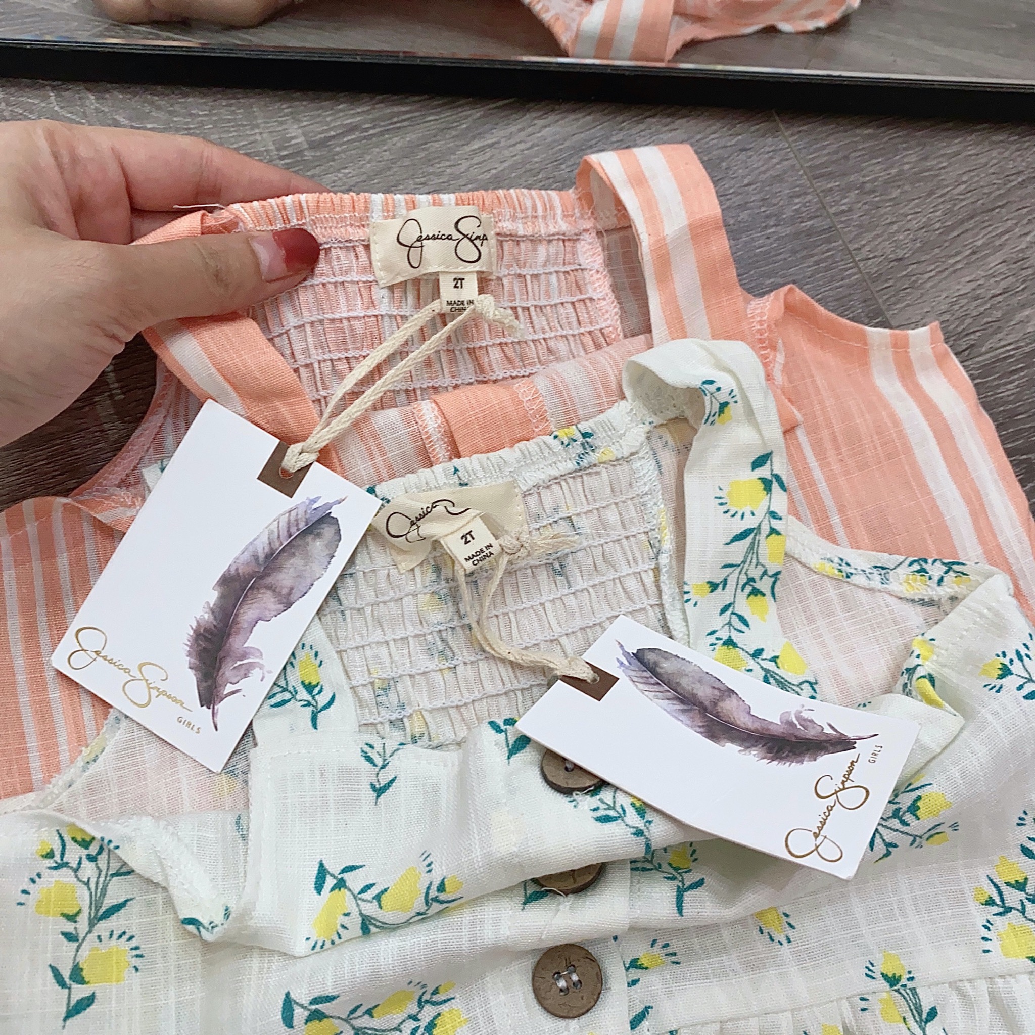 Bộ linen Jessica Simpson áo hai dây - quần dài 2 màu size 2 - 6y