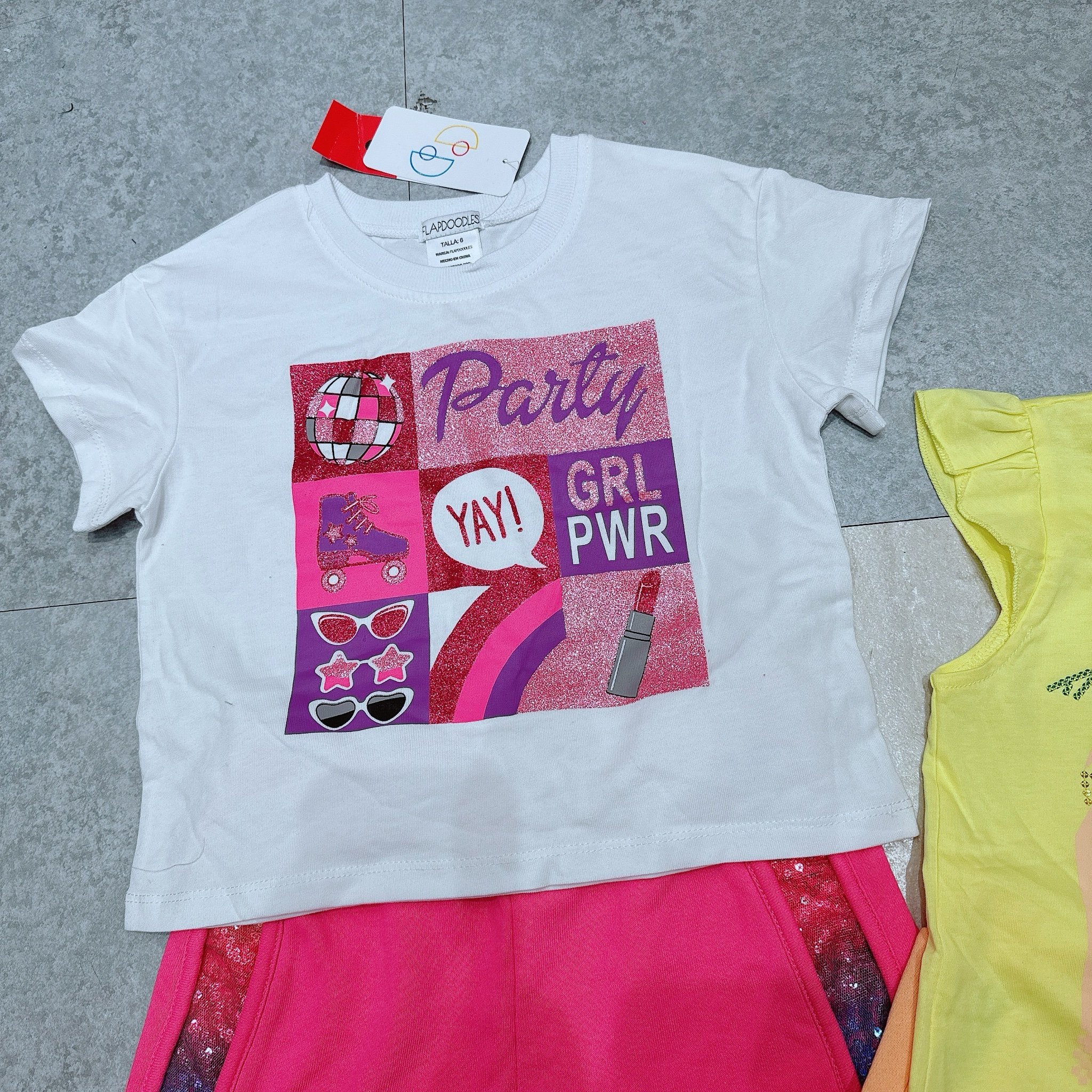 Bộ cotton Flapdoodles dư xịn 2 màu bé gái size 5y/6y/7y