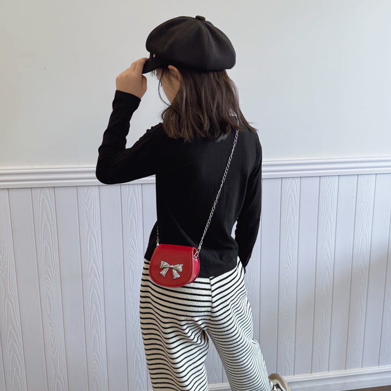 03 - Túi đeo chéo đính nơ nhiều màu cho bé gái