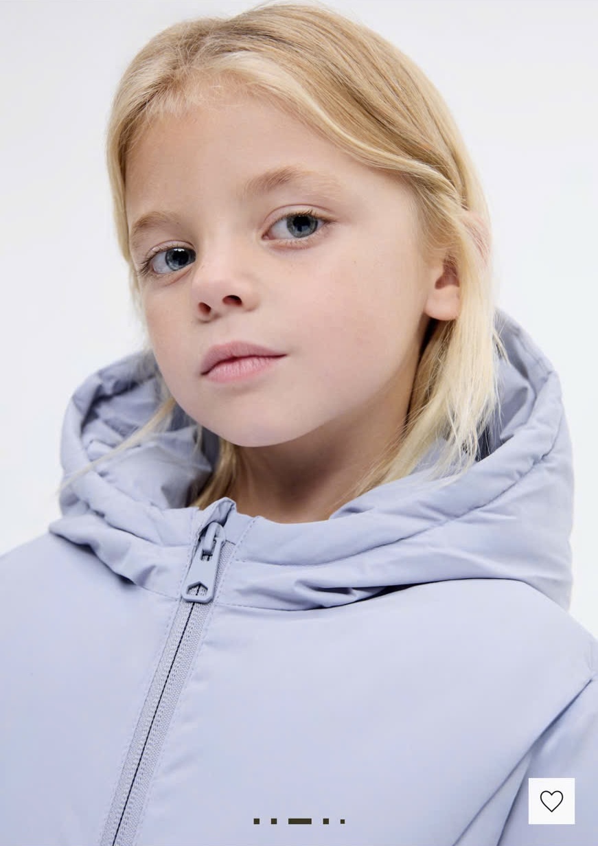 Áo khoác phao MNG 2 màu hồng/xanh tím cho bé size 1-6y