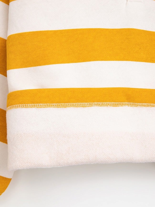 Áo nỉ bông polo 2 màu kẻ vàng trắng / kẻ hồng trắng size 98 - 158