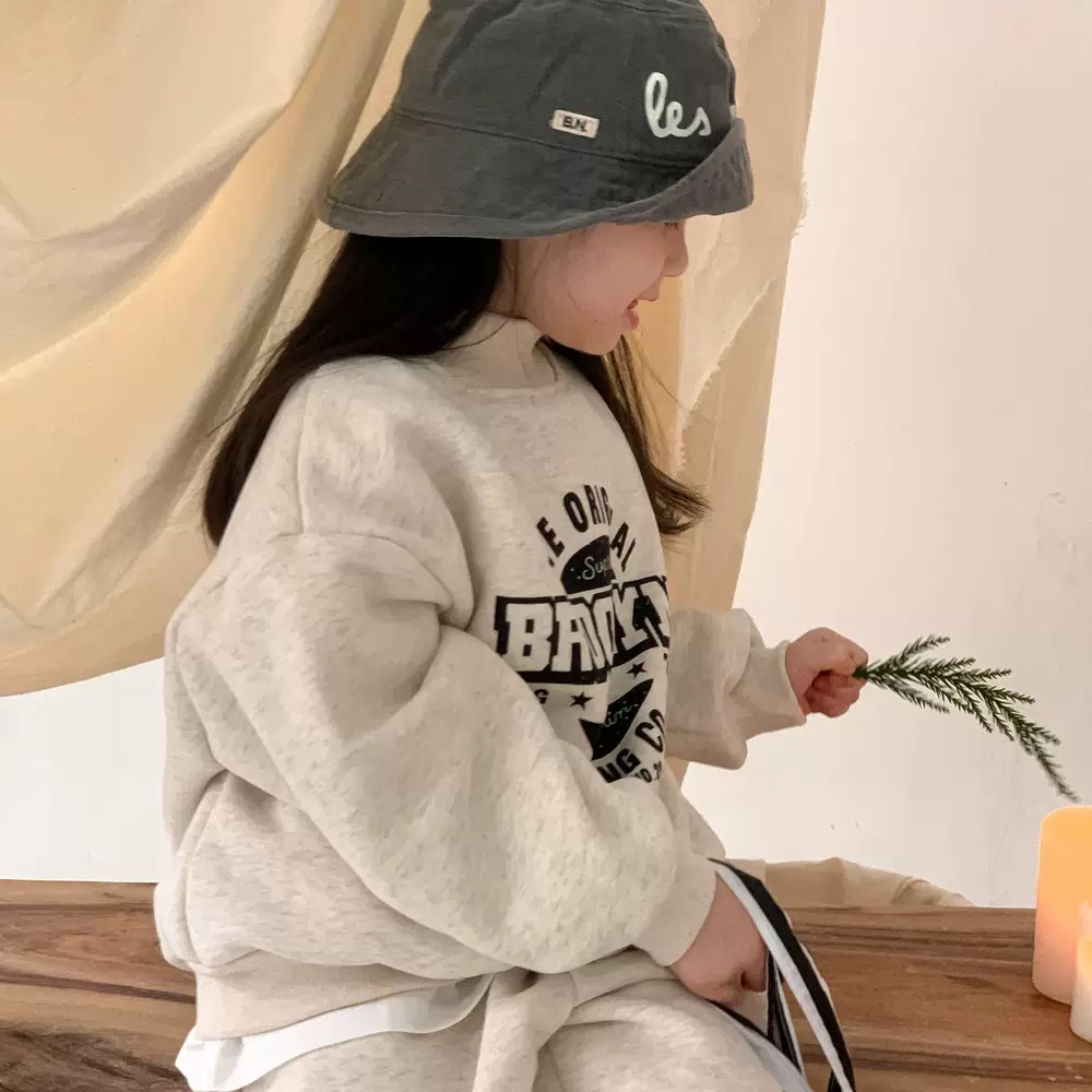 Bộ nỉ lót nỉ đại hàn Brooklyn 2 màu be/đỏ cho bé size 90-150