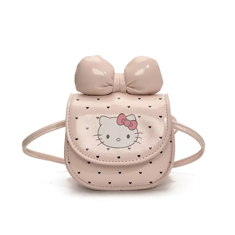 Túi đeo chéo Hello Kitty chấm bi nhiều màu cho bé
