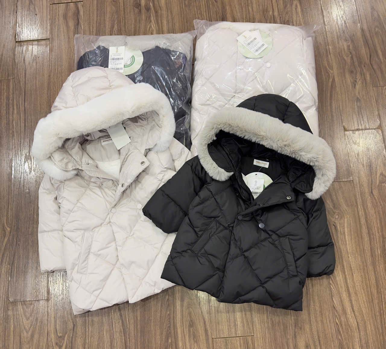 Áo khoác phao lông vũ Happyland xuất Hàn 2 màu cho bé size 90-120