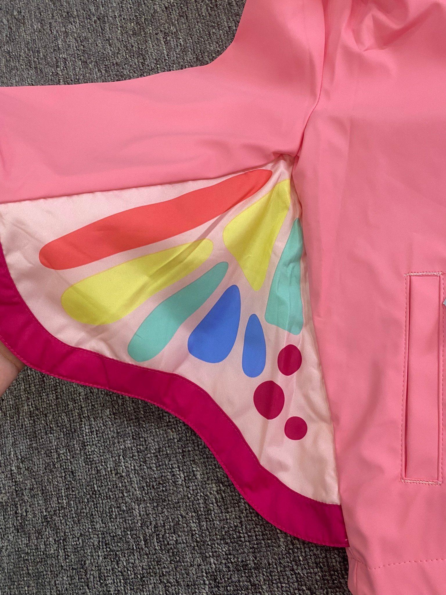 Áo khoác raincoat Cat Jack hồng hình bướm BG 1-5y