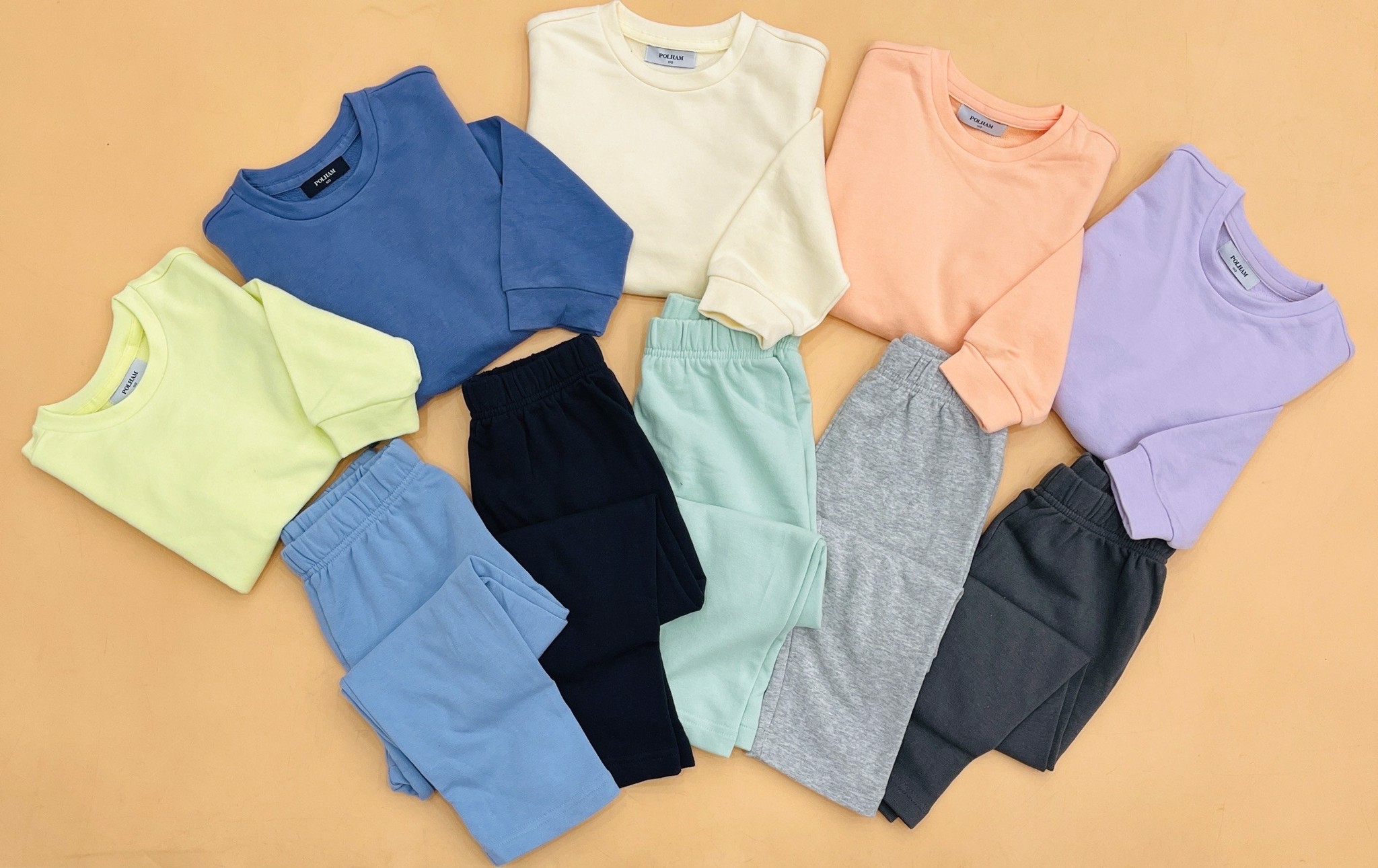 Bộ nỉ da cá Polham phối quần áo phối màu BTBG 110 -160